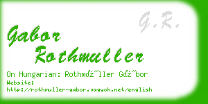 gabor rothmuller business card